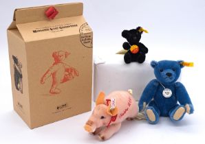 Steiff miniature trio including Happy 2000 pig