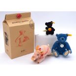 Steiff miniature trio including Happy 2000 pig