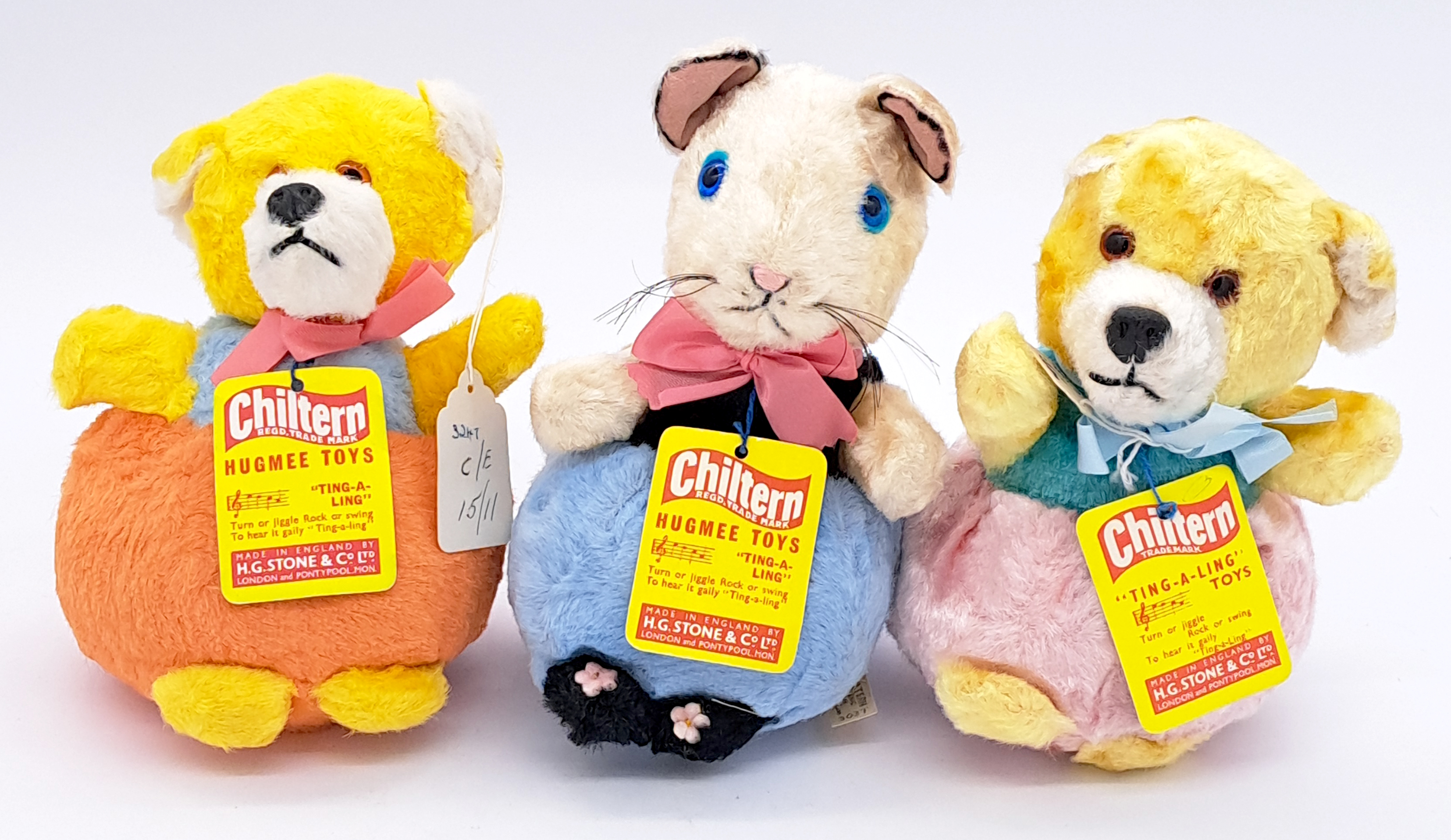 Chiltern trio of Ting-a-Ling Hugmee toys