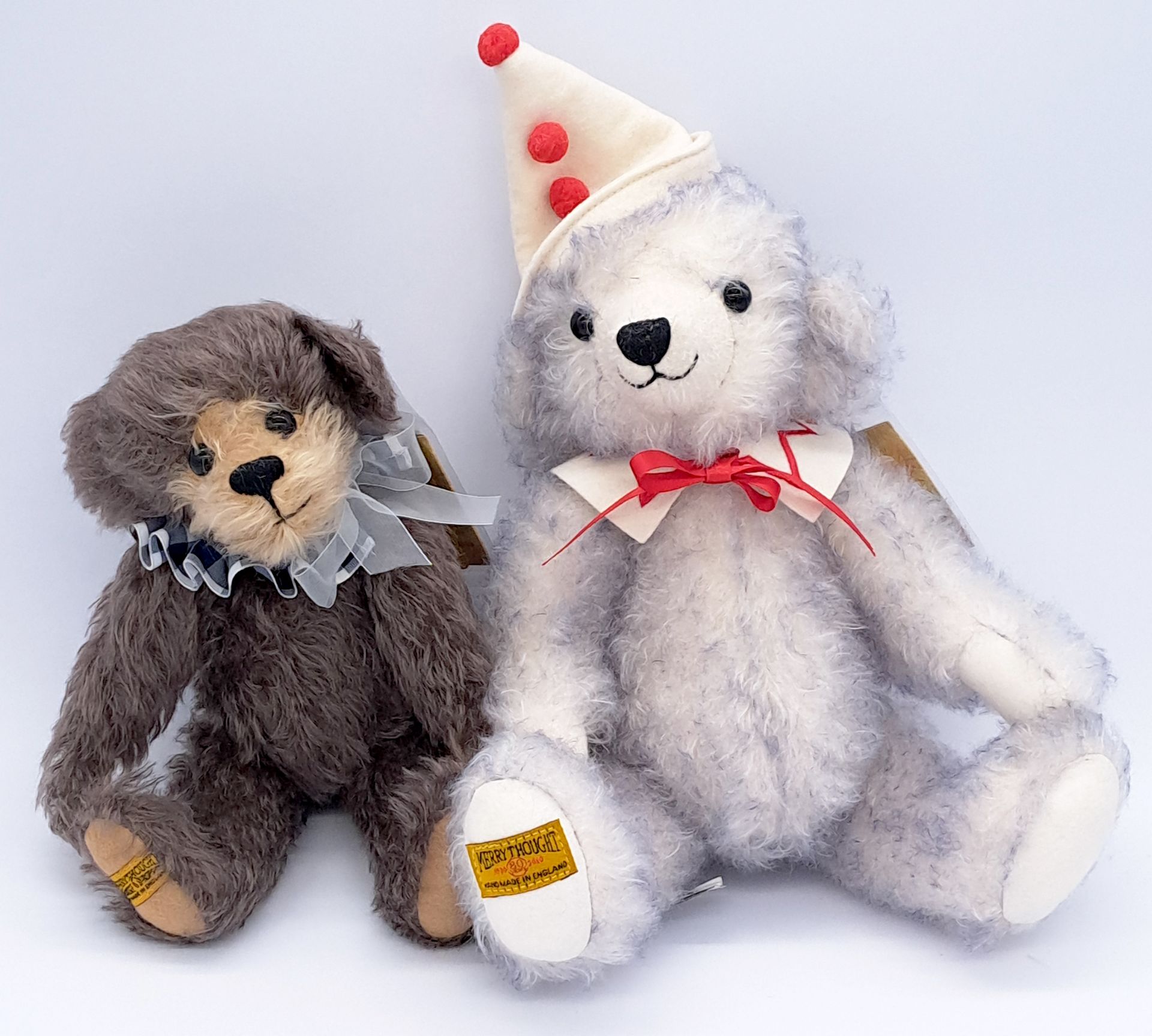 Merrythought pair of mohair teddy bears