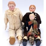 Trio of Parian shoulder head dolls