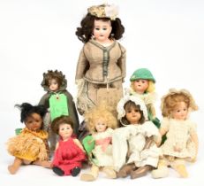 Collection of small bisque dolls