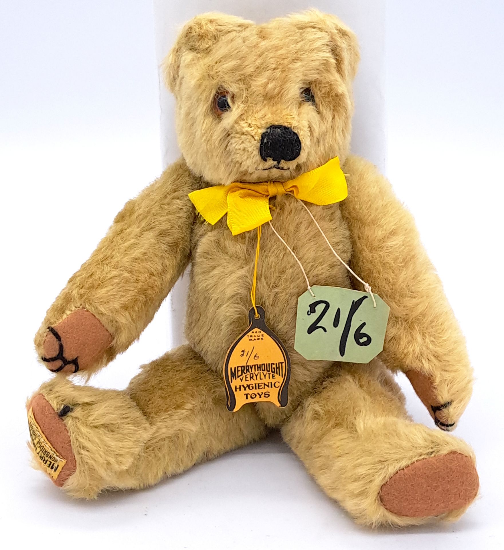 Merrythought vintage blonde mohair teddy bear