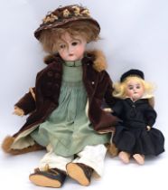 DEP pair of bisque dolls