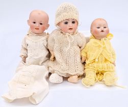 German bisque baby dolls x 3