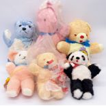Assortment of vintage unjointed teddy bears, including Invicta and Acme