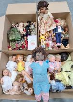 Large mixed doll group