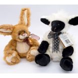 Charlie Bears pair: (1) April lamb and (2) Cotton Sox rabbit