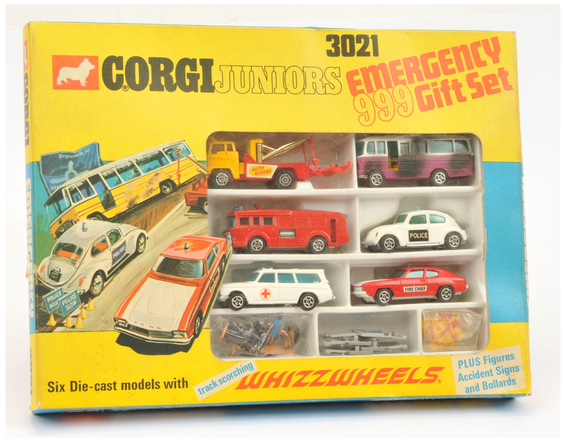 Corgi Toys Juniors 3021 "Emergency 999" Gift Set To Include 6 Pieces - Ford Holmes Wrecker, Ford ...