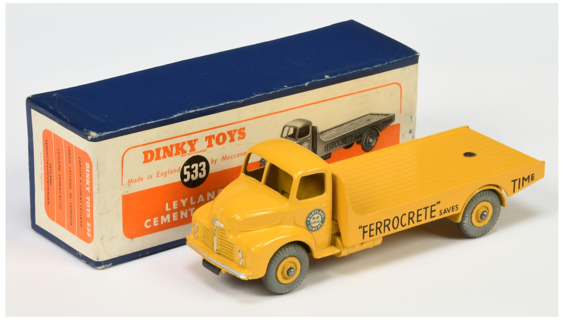 Dinky toys 533 Leyland Cement Wagon "Ferrocrete/Portland Cement" - Yellow including supertoy hubs...