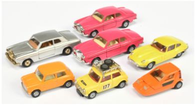 Corgi Toys Unboxed Whizzwheels Group Of 7 To Include Jaguar Type E - Pearlescent yellow, Bond Bug...