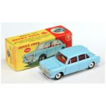 Dinky Toys 140 Morris 1100 - Light blue body, red interior, silver trim, chrome spun hubs 