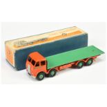 Dinky Toys 502 Foden (type 1) Flat Truck - Burnt Orange cab and chassis, mid-green back, side fla...
