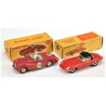 Dinky Toys 107 Sunbeam Al;pine sports - Cerise body, grey interior with figure, silver trim and l...