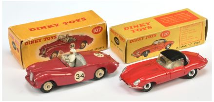 Dinky Toys 107 Sunbeam Al;pine sports - Cerise body, grey interior with figure, silver trim and l...