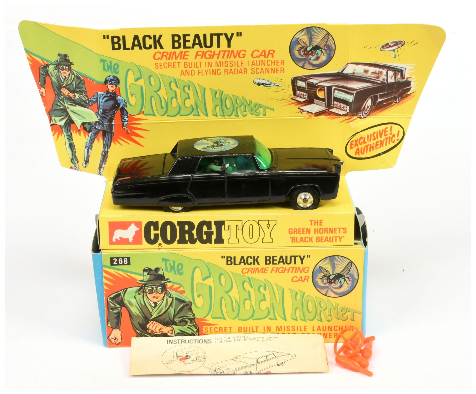 Corgi Toys 268 "The Green Hornet" - Black Beauty - Black body, green windows, spun hubs 