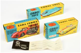 Corgi Toys Empty boxes  - (1) 151A Lotus Mark Eleven Le Mans Racing Car, (2) 153A Proteus Campbel...
