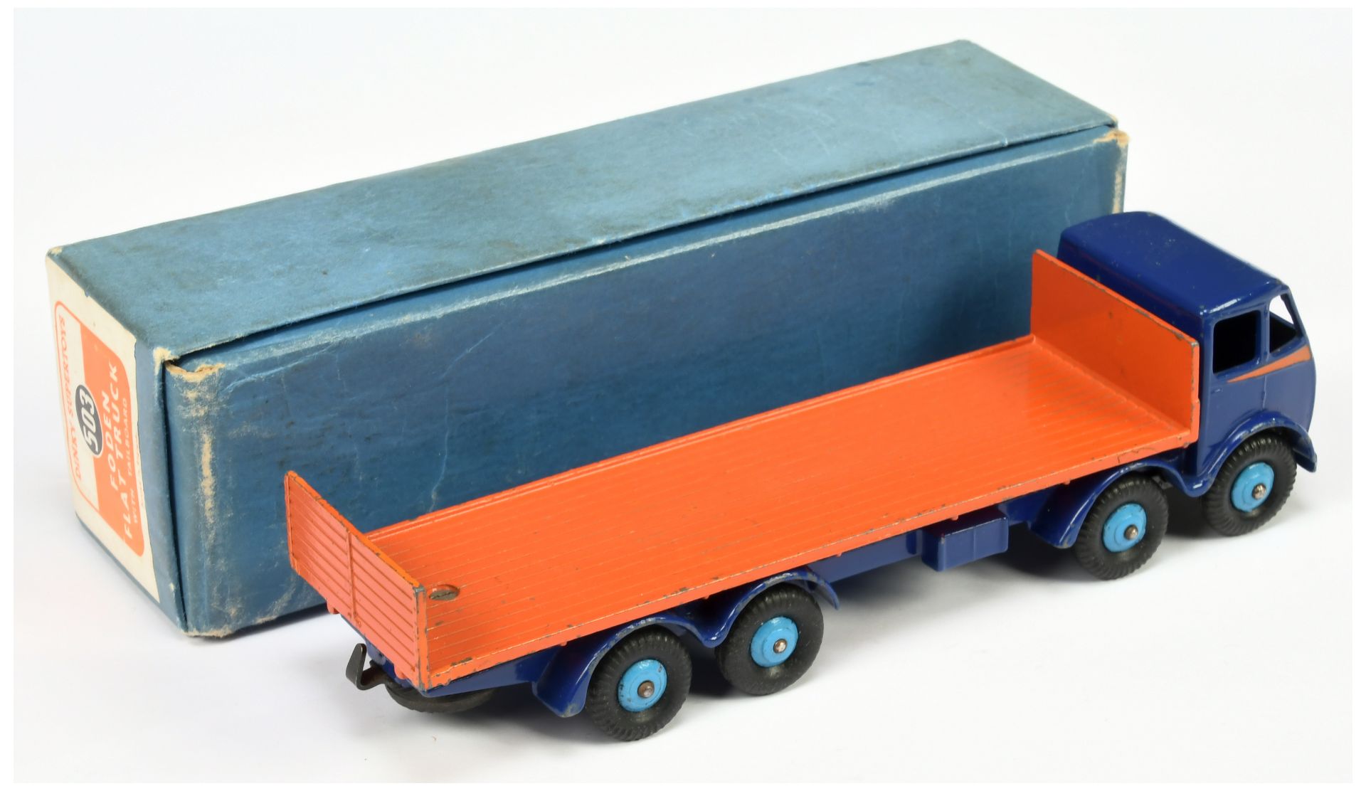 Dinky Toys 503 Foden (type 1) Flat Truck With Tailboard - Blue cab and Chassis, orange back,and f... - Image 2 of 2