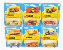 Corgi Toys Juniors Group Of 6 To Include (1) 22 Racing Car - Yellow body, (2) 59 The Futura  -  o...