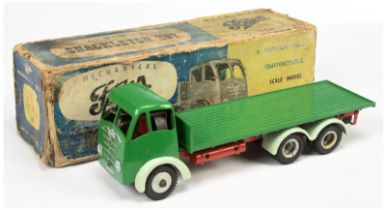 Shackleton Model FG6 Flat Truck - Green cab & Back, very pale green mudguards, red chassis with c...