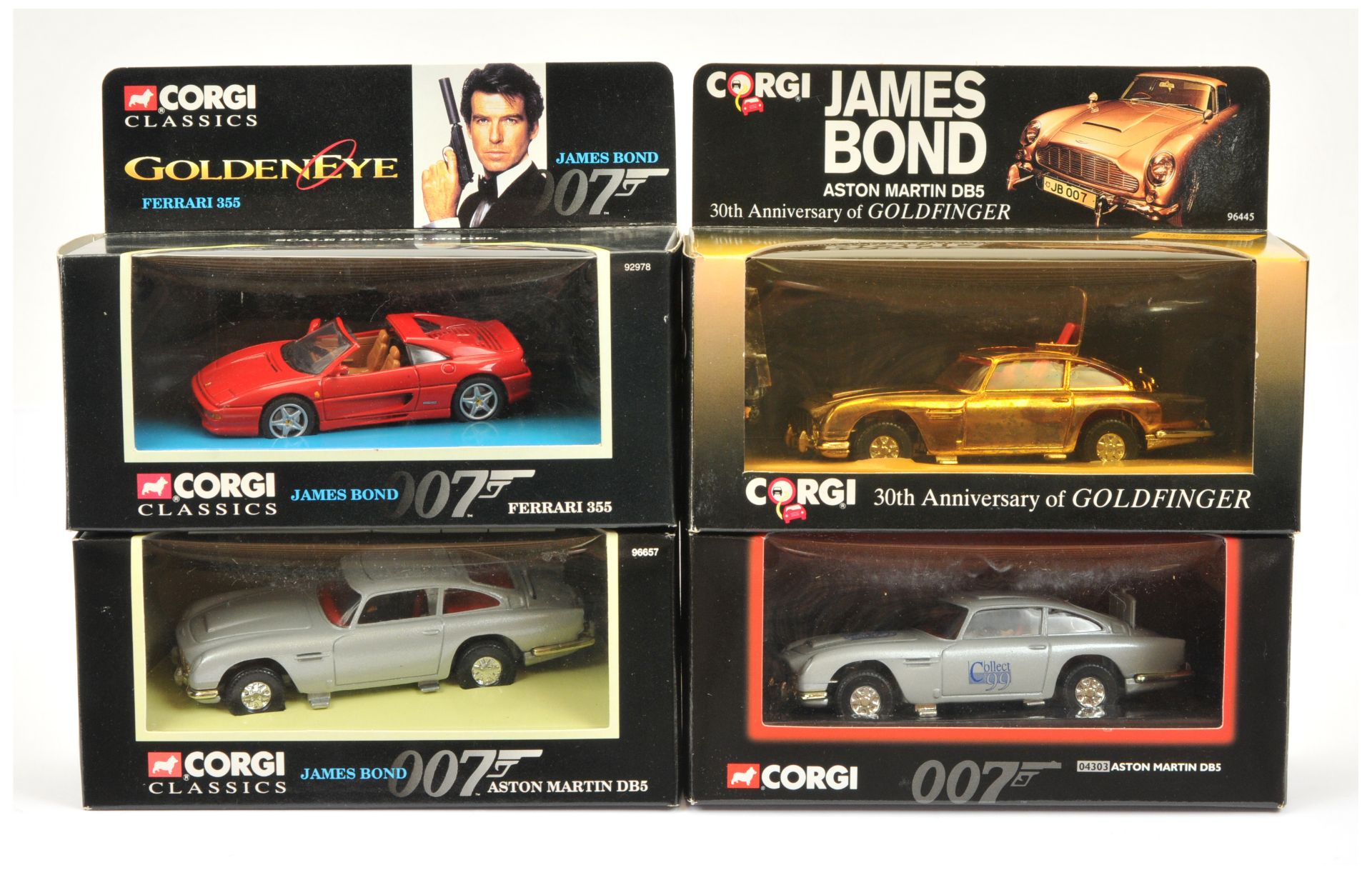 Corgi "James Bond" Aston Martin DB5 (1/36th) Group Of 3 - (1) 96657 "Goldeneye" - Silver, Red int...