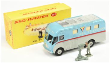 Dinky Toys 987 "ABC TV" Mobile Control Room - Two-Tone Blue and grey, red side flashes, silver tr...