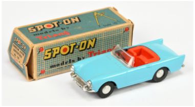 Triang Spot On 191 Sunbeam Alpine Sports Convertible - Light blue body, red interior with black s...
