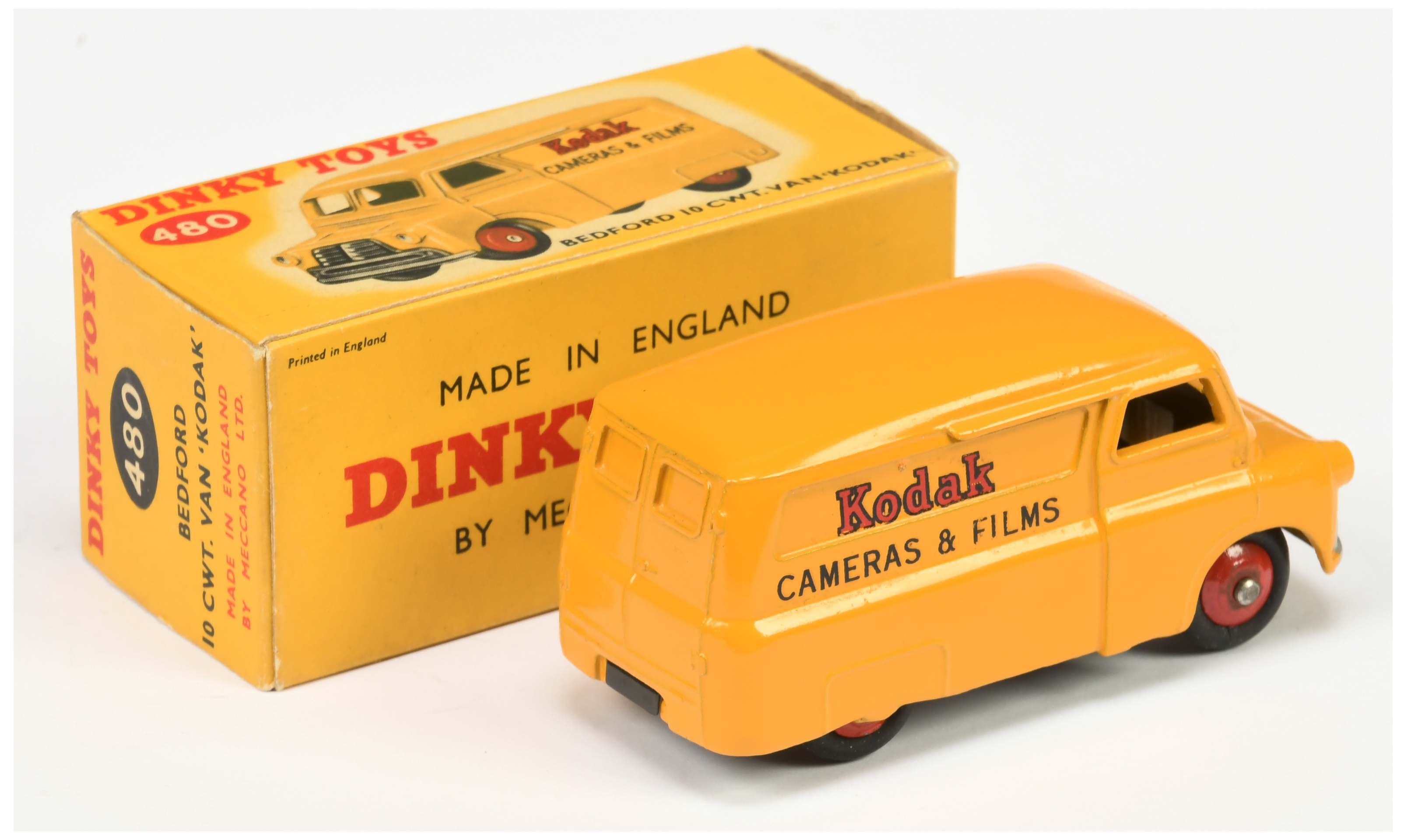 Dinky Toys 480 Bedford "Kodak" Van - Yellow with red rigid hubs and silver trim - Image 2 of 2