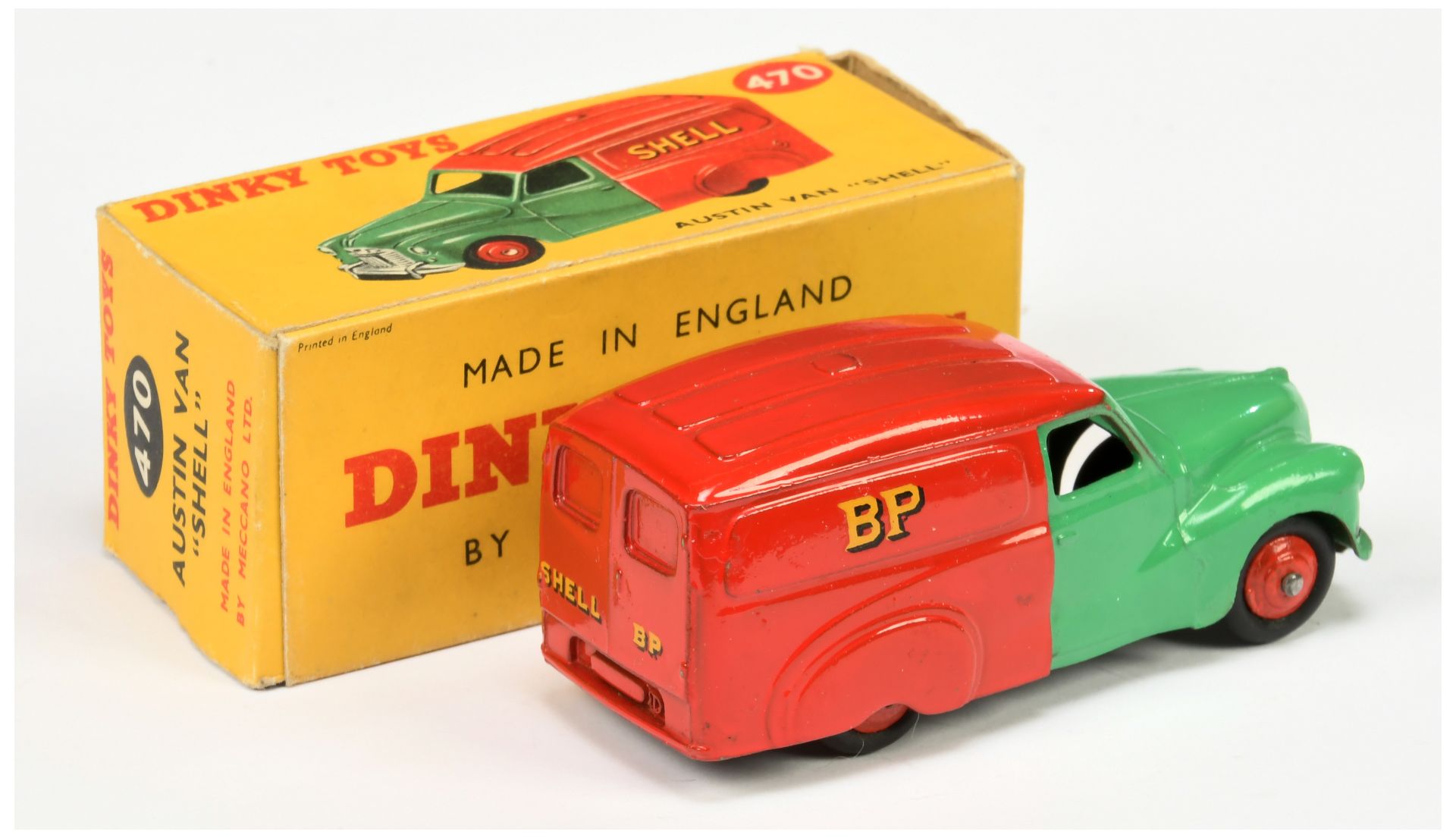 Dinky Toys 470 Austin Shell/BP" - Two-Tone Green and red including rigid hubs, silver trim - Bild 2 aus 2