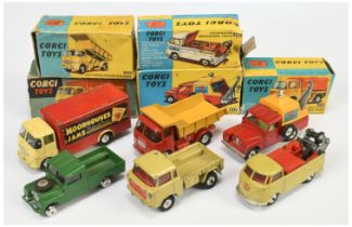 Corgi Toys Group Of 6 To Include (1) 458 ERF Dumper, (2) 459 ERF "Moorhouses Jams", (3) 70 Jeep, ...
