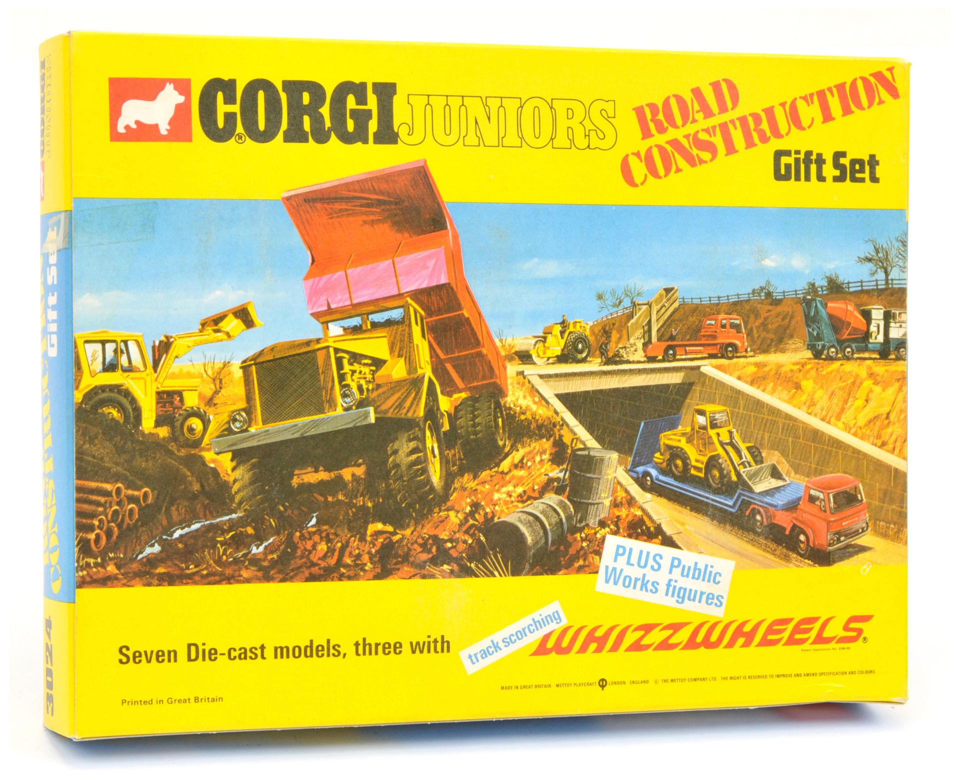 Corgi Toys Juniors 3024 "Road Construction"  Gift Set To Include 7 Pieces - Ford Low-Loader, Skip... - Image 2 of 2