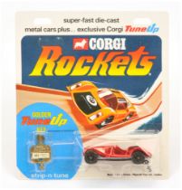 Corgi Toys Rockets D921 Morgan Plus 8 Sports Car - Metallic dark red body, black interior and key