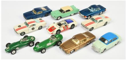 Corgi Toys Unboxed Group Of 10 To Include - Ford Thunderbird Hardtop, Porsche Carrera 6 Racing ca...