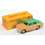 Dinky Toys 175 Hillman Minx Saloon Two-Tone Green and beige with light beige rigid hubs with trea...