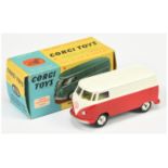 Corgi Toys 433 Volkswagen Delivery Van - Two-Tone White and Red, lemon interior, silver trim and ...