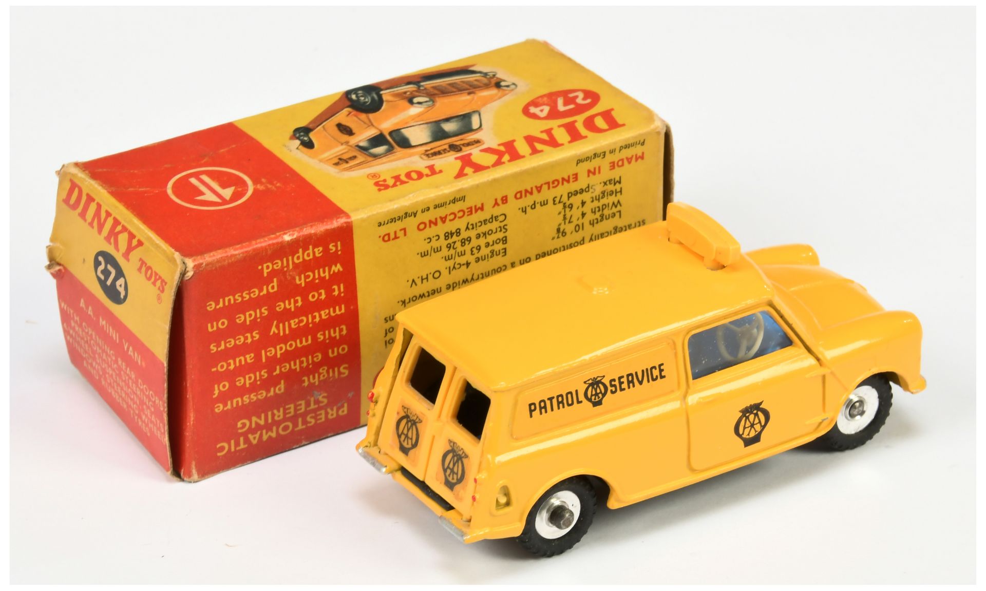 Dinky Toys 274 Mini "AA Patrol Service" Van  - Yellow body including roof sign, blue interior, si... - Image 2 of 2