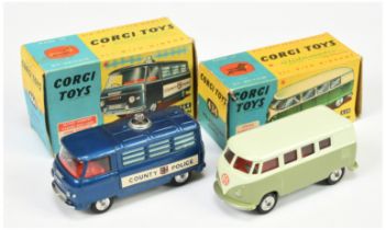 Corgi Toys 434 Volkswagen Kombi - Two-Tone Green, red interior, silver trim and spun hubs and 464...