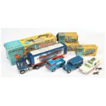 Corgi Toys Group Of 4 To Include (1) 409 Forward Control Jeep - Blue, (2) 416 Land Rover "RAC rad...