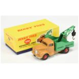 Dinky Toys 430 Commer Breakdown Lorry -  Tan cab and chassis, green back and jib with hook, with ...