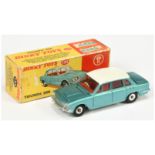 Dinky Toys 135 Triumph 2000 Saloon - Metallic Aqua, white roof, red interior, silver trim, spun h...