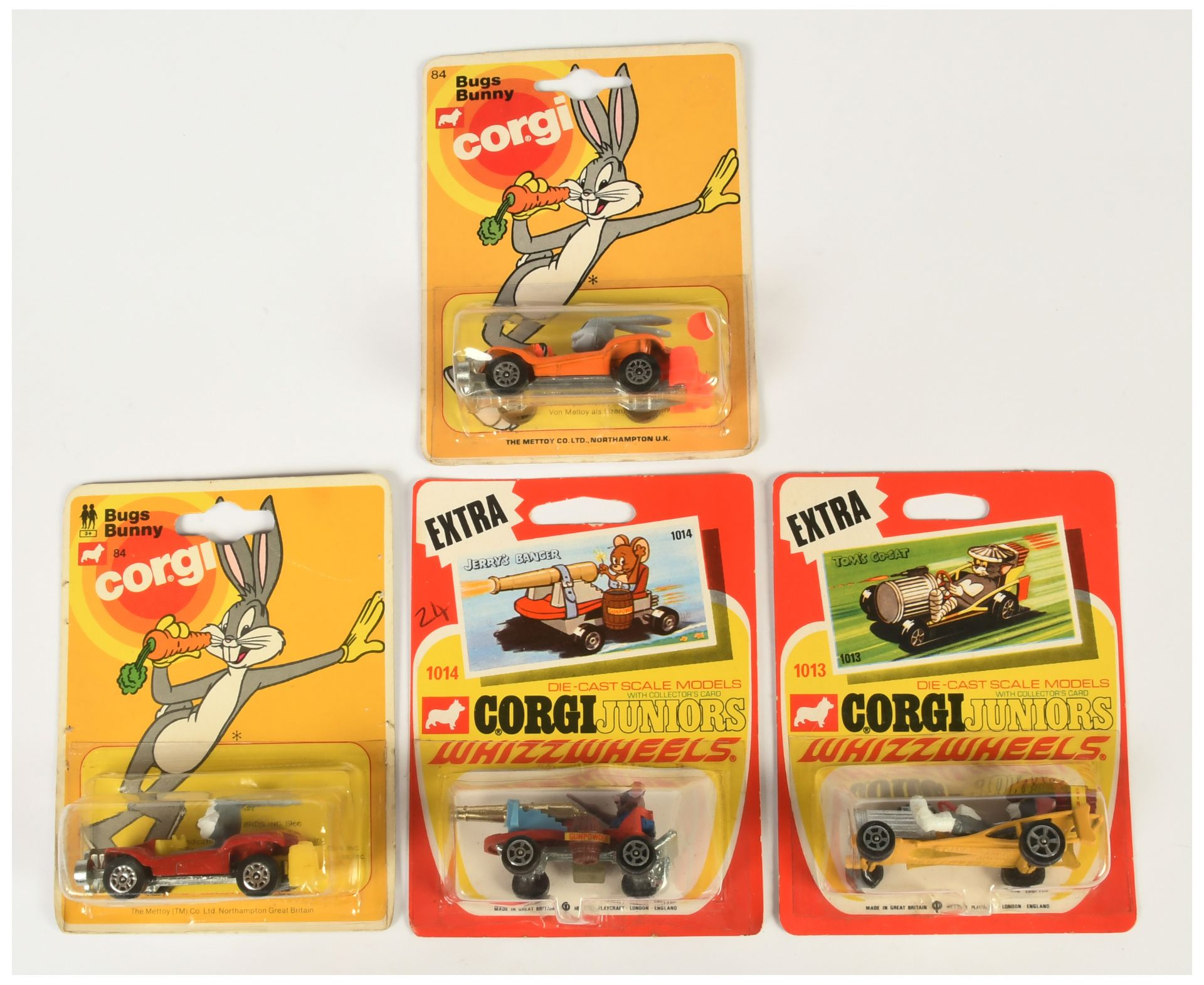 Corgi Juniors Group Of 4 To Include (10 84 "Bugs Bunny" Car - Orange Body with fluorescent plasti...