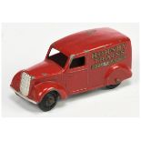 Dinky Toys 28 Series Type 3 "Hornby Trains" Delivery Van - Rare issue - red body, black rigid hub...