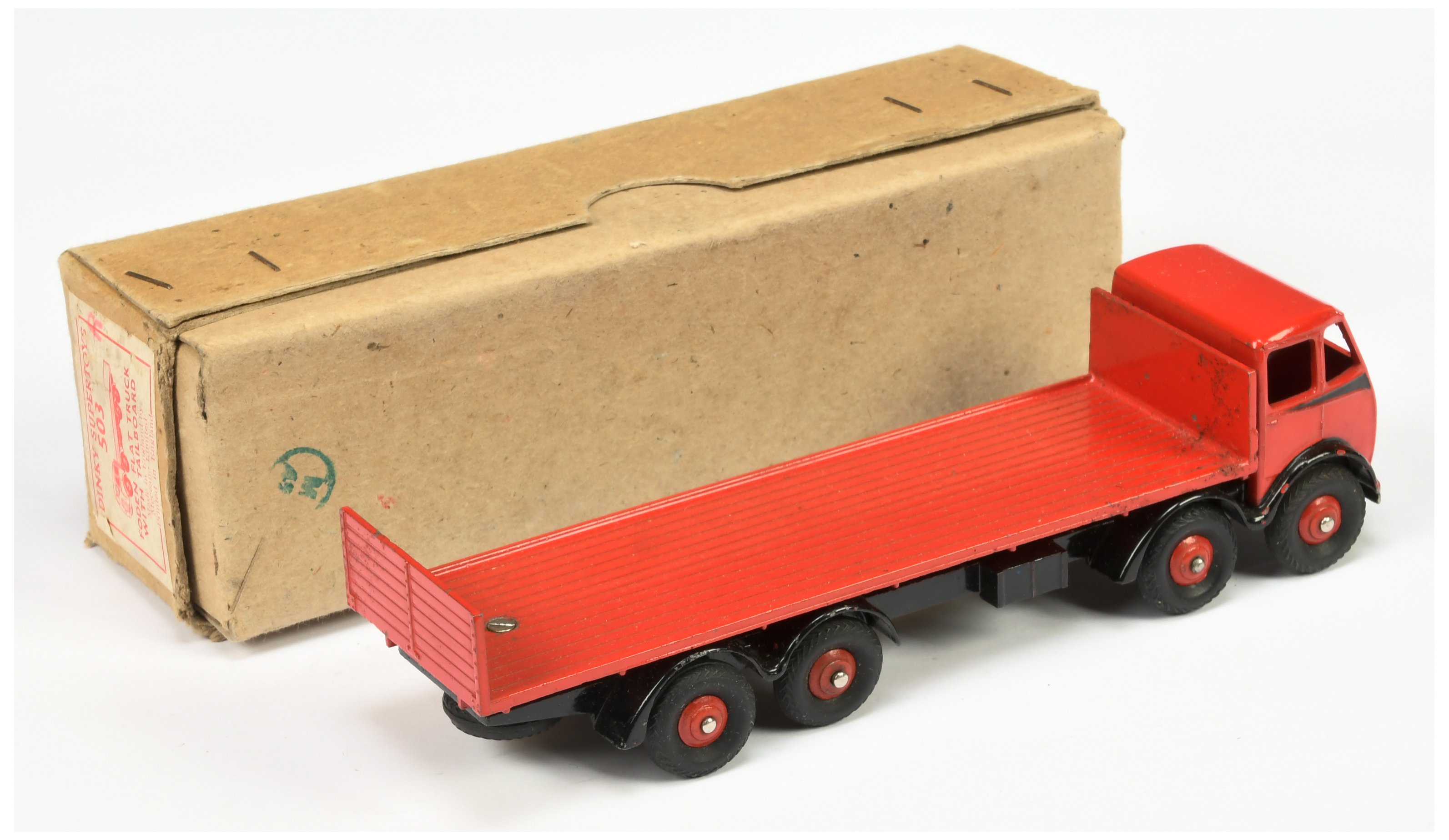 Dinky Toys 503 Foden (type 1) Flat Truck With Tailboard - Red Cab, back and rigid hubs with herri... - Image 2 of 2