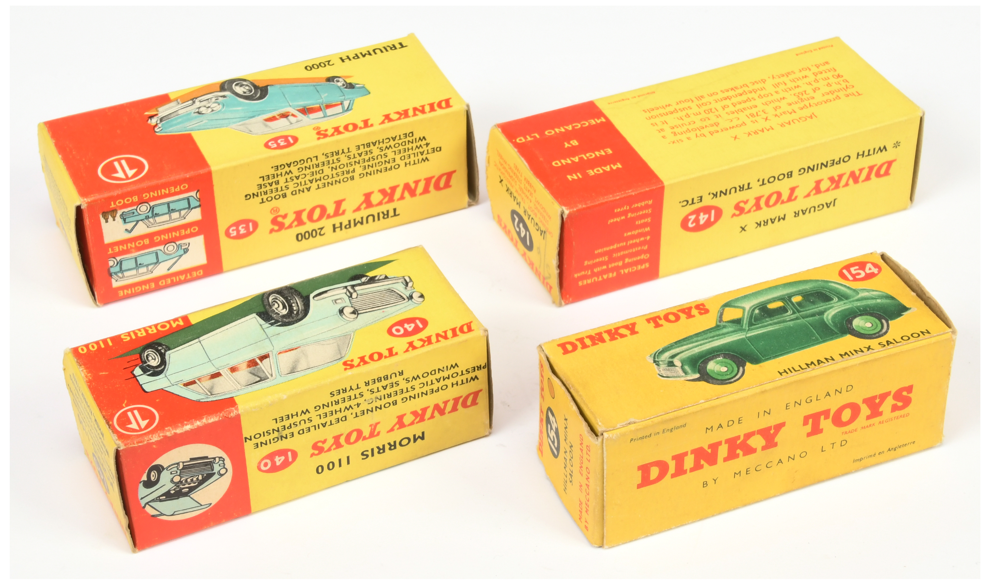 Dinky Toys Empty boxes A Group - (1) 135 Triumph 2000 Saloon, (2) 140 Morris 1100, (3) 142 jaguar... - Image 2 of 2