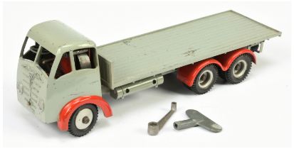 Shackleton Model FG6 Flat Truck - Grey cab & Back, Red mudguards, pale grey chassis with clockwor...