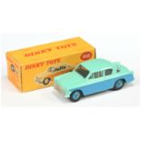 Dinky Toys 166 Sunbeam Repair Saloon - two-Tone turquoise and blue, mid-blue rigid hubs and silve...