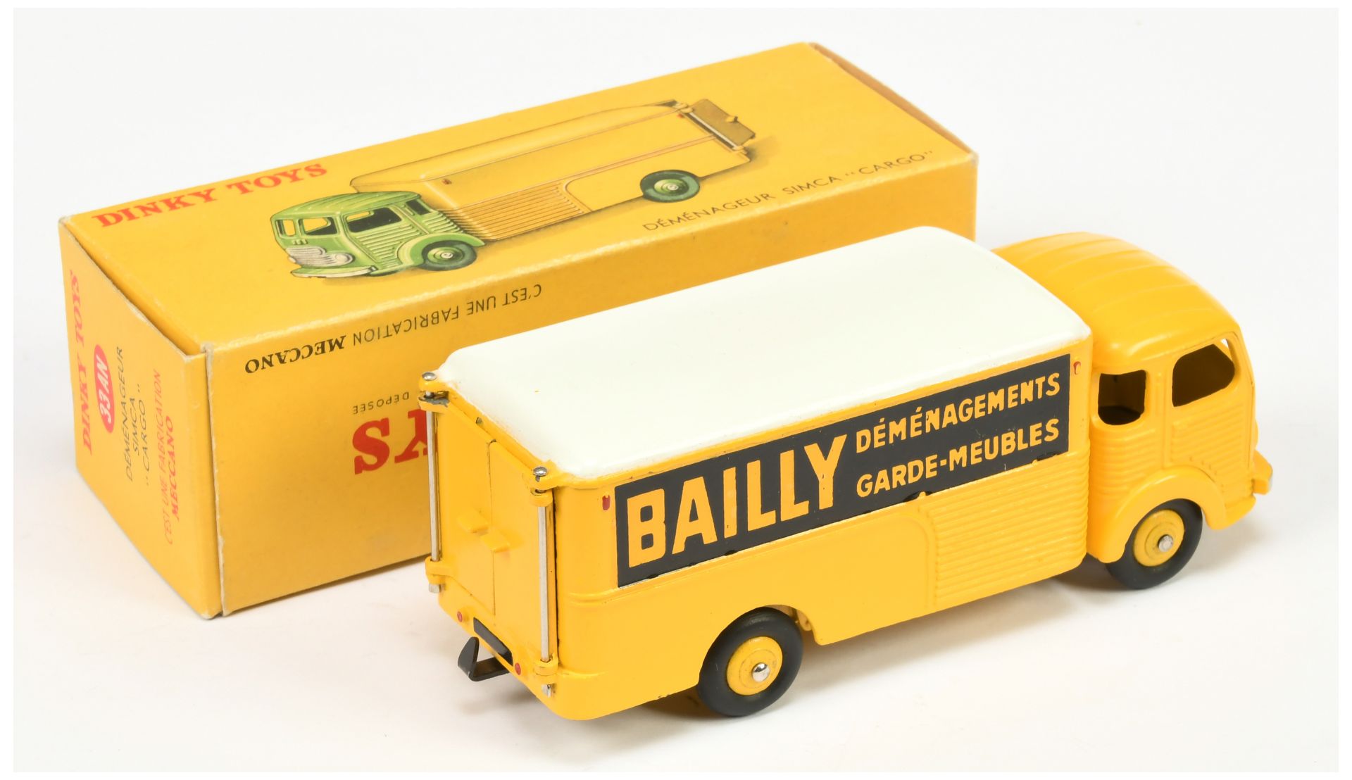 French Dinky Toys 33AN Simca Cargo "Bailly" - Yellow cab, back and Convex hubs, white roof and si... - Image 2 of 2