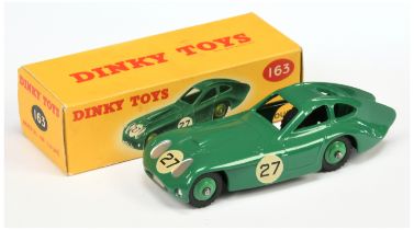 Dinky Toys 163 Bristol 450 Sports Coupe - green body with silver lights, mid-green rigid hubs wit...