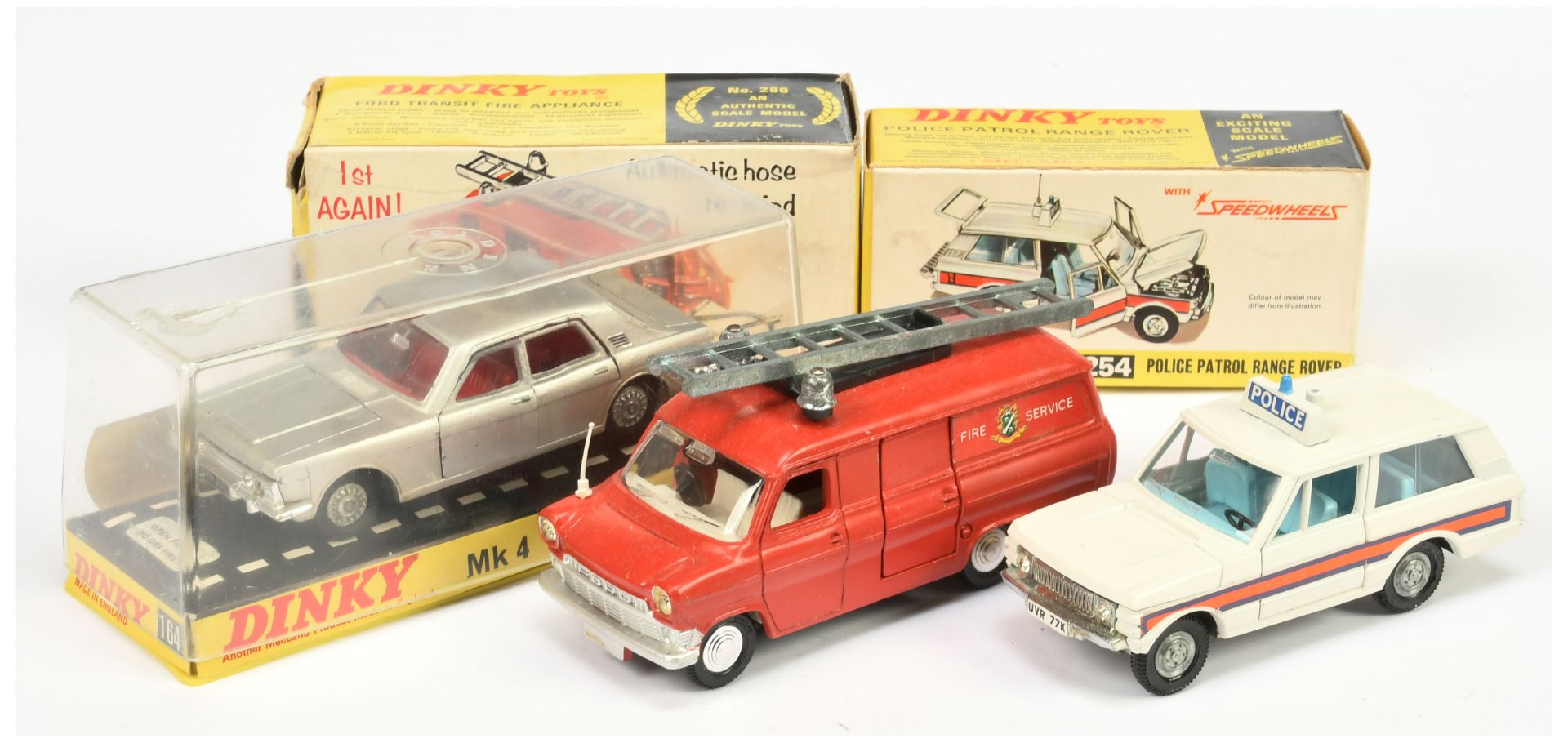 Dinky Toys Group of 3 - (1) 164 Ford Zodiac - Silver body, red interior and cast detailed hubs, (...