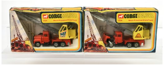 Corgi Toys 1154 Mack Priestman Crane Truck A Pair (1) Red, Black, yellow crane with chrome jib "H...